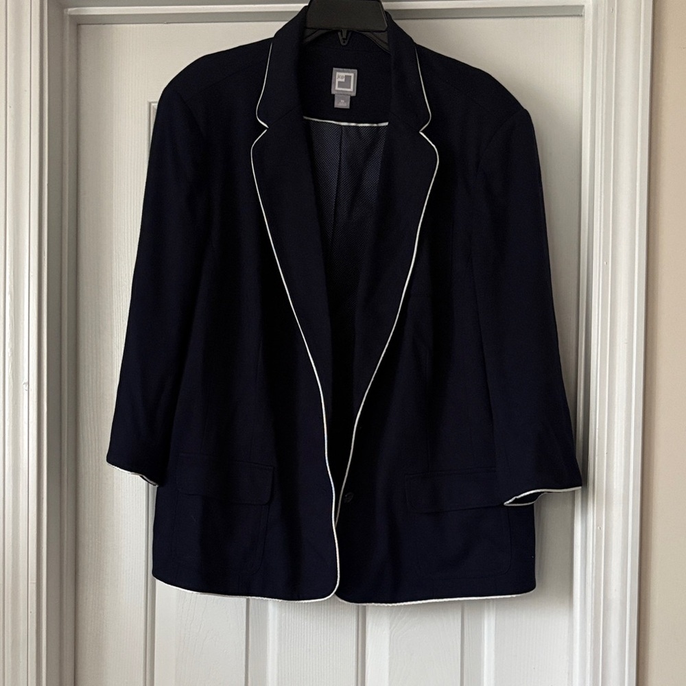 JCPenney Navy Blazer with White Piping